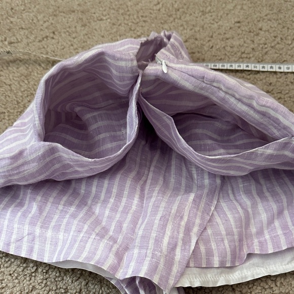 NWOT- Pastel Purple Striped High Waist Women's Shorts - Picture 5 of 8